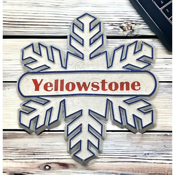 Yellowstone Snowflake Refrigerator Magnet Vintage Travel Souvenir - Picture 1 of 6